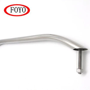 FOYO 316 Stainless Steel Oval Grab Handle 12 Inch Marine Boat Yacht Polished Handrail with Stud Hardware Accessories