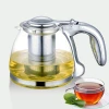 Free-Lead & Environmental Fashionable  Portable Silver Glass Teapot