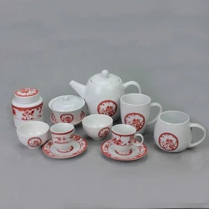 French Countryside Ceramic Tableware Coffee Tea Pot coffee Cup Plate Set