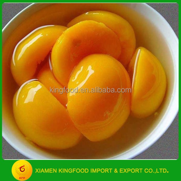 fresh canned fruits yellow peach in light syrup