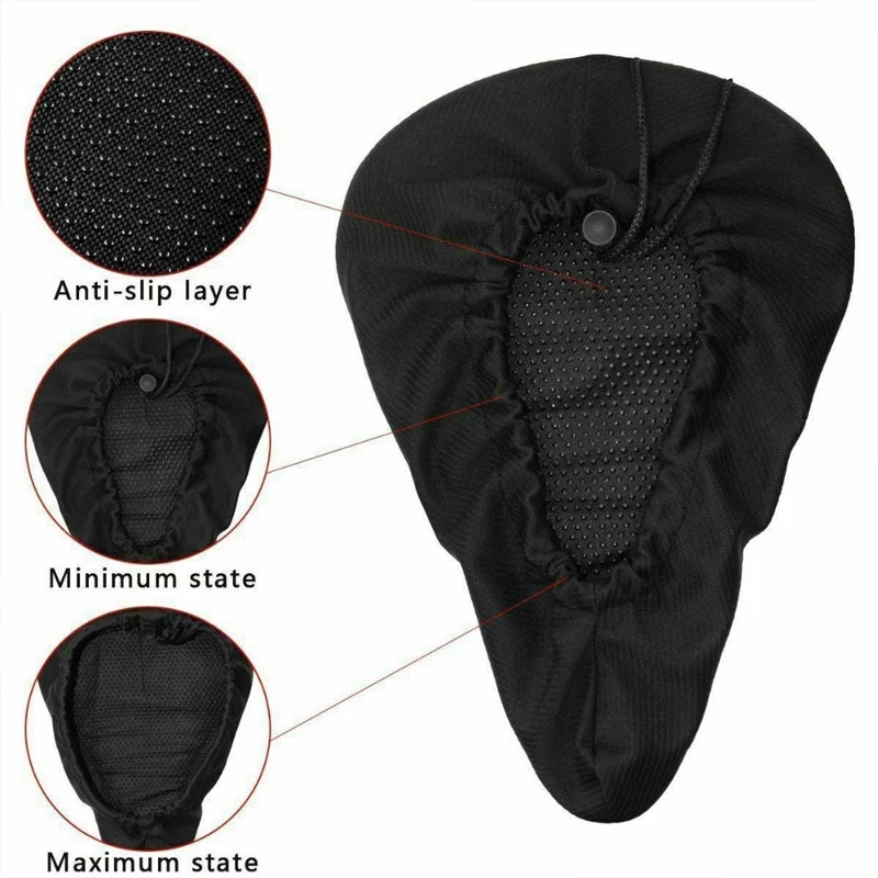 Gel Bike Seat Cover - Gel Bike Saddle Cushion With Water&Dust Resistant Cover