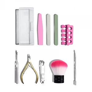 Gel polish set with uv lamp 6 color gel nail file cuticle oil nail cutter steel pusher nail brush all products oem available kit