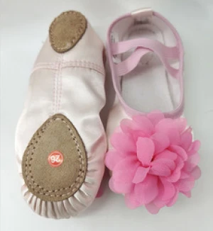 Girls Dancing Soft Soled Training Shoes Cats Paw Shoes Childs Dancing Ballet shoes With Flower decoration