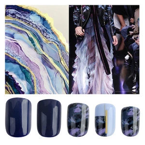 Glitter korea nail tips removable plastic artificial fingernails