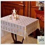 gold 137cm pvc lace table cover