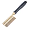 Gold copper comb electric furnace heating straightening comb pure copper comb teeth anti-hot wood handle can be customized LOGO