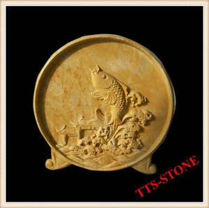 Granite Stone Carved Bird Round Relief Carving