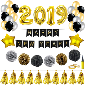 Happy New Year Eve Festival Party Decorations Balloon Banner Party Supplies Graduation Anniversary Party Favors Decor Set