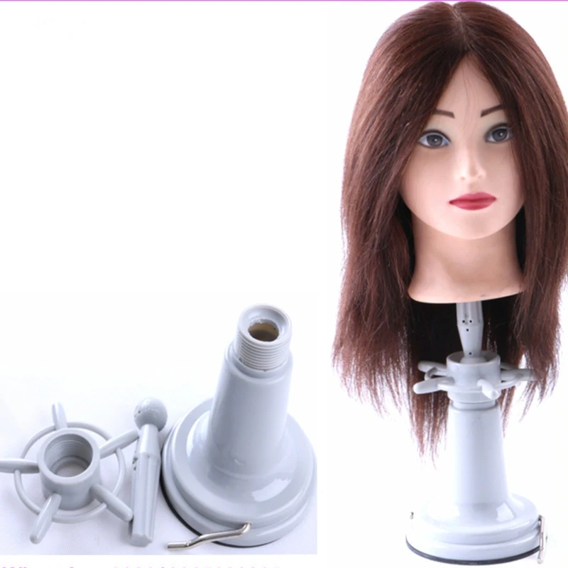 HARMONY Black Beige Color Training Mannequin Heads Clamp Holder Wig Display Stand with Suction Base
