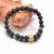 Import Healing fatigue 8mm volcanic and gold  hematite  metal square natural stone bead bracelet from China