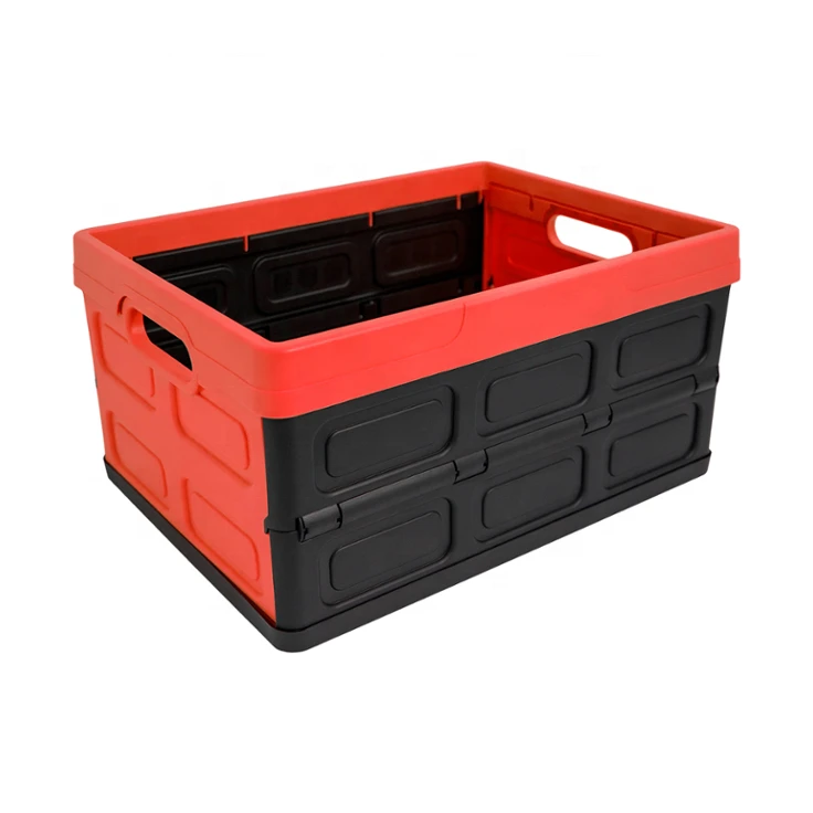 Heavy Duty Plastic Foldable Stackable Hardside Sold Sild Storage  Collapsible Crate