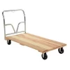 Heavy Duty Scratch Resistant Wooden Flat Bed Platform Hand Trolley For Various Materials