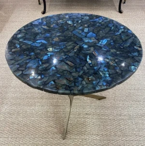 High on Demand Round Shape Labradorite Table Top Kitchen Counter Slab with Custom Packaging for Worldwide Supply