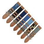 High-quality 22mm men fashion nappa leather fabric replacement watch band strap wholesale for smart watches