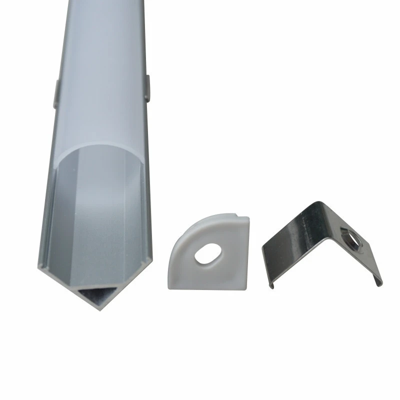 High quality 90 degree corner led aluminum profile channel with diffuser cover for strip light