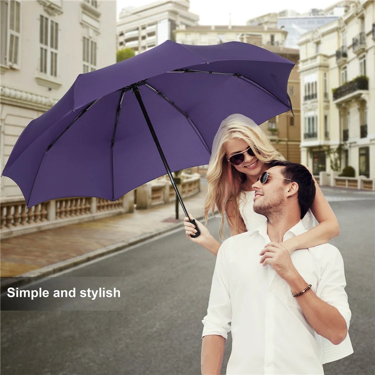 High Quality Chinese Supplier auto open Black advertising unbrella 3 folding umbrella