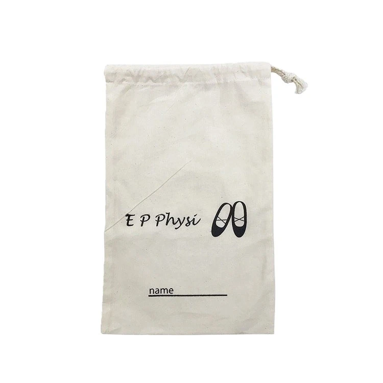 High Quality Customize Promotional Reusable Eco Friendly Small Cotton Dust Draw String Black Drawstring Bag