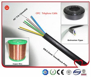 High Quality FLAT 4C Telephone Cable for Indoor Telephone Cords/Wires/Accessories/Equipments telephone line cable From China