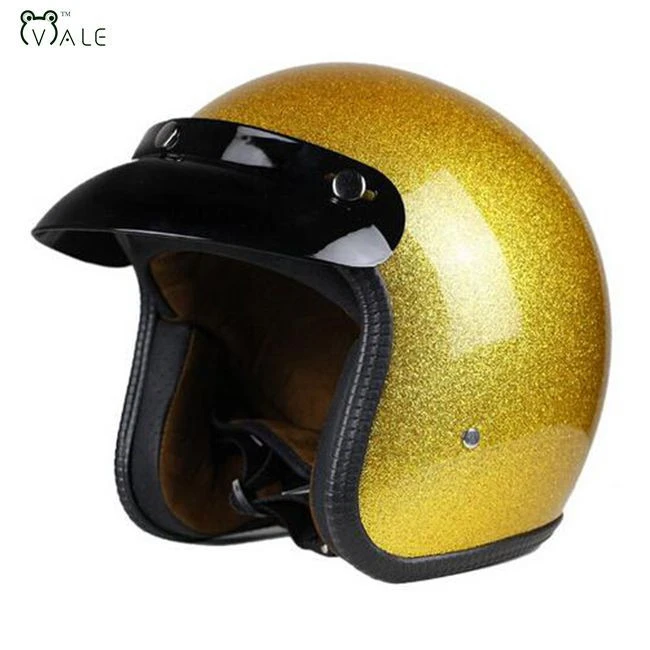 High quality Half Face Golden Motorcycle Helmet for Motorcycle Spare Parts