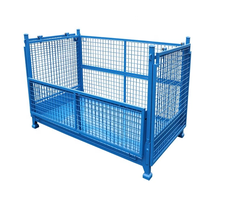 High Quality Heavy duty industrial parts galvanized pallet racking cage steel wire mesh stillage container pallet cage