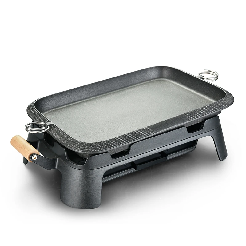 high quality rectangle  cast iron bbq  grill pan steak frying pan