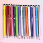 high quality slim thin shape stylus touch screen metal ball pen customize logo advertising promotion pen