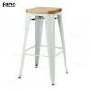 high quality white wood metal bar stool