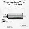 High Speed Two Card Slots OTG TYPE-C Multifunctional Smart USB 2.0 Type C Micro USB TF SIM SD Card Reader