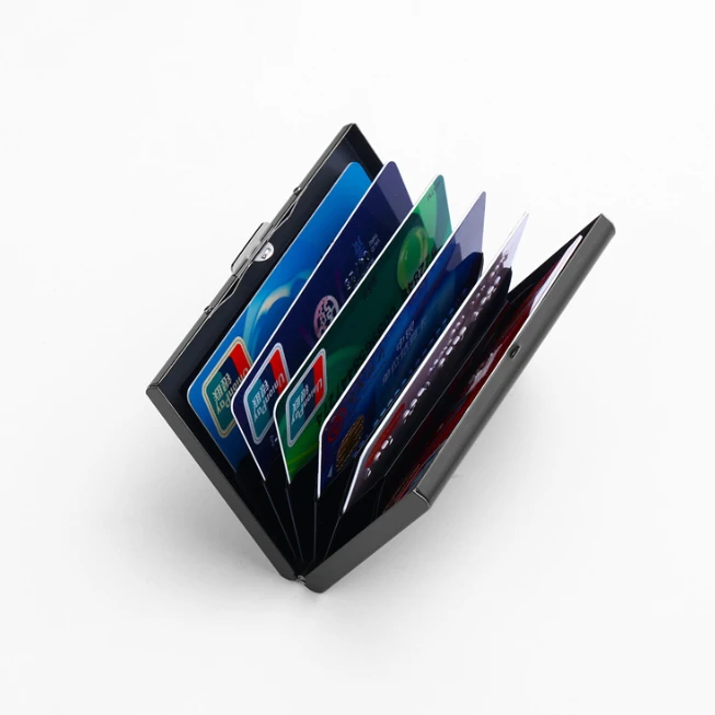 High-tech Material Ultra Lightweight Mens Classic Double Sided Carbon Fiber RFID Card Holder Wallet
