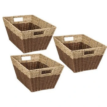 Home appliances High quality best selling nesting seagrass baskets Wicker Rattan Basket acrylic storage box mask storage box