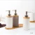 Import Home Bathroom Accessories  Ceramic Soap Dispenser And Tumbler Cups Set With Bamboo Tray from China