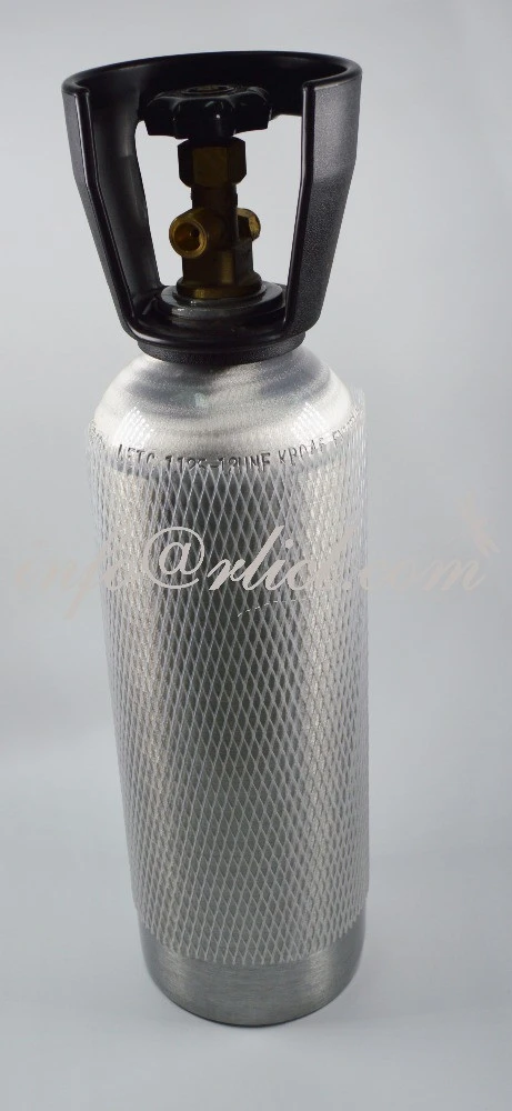 Home Brew 4L Refillable Aluminum CO2 Tank- Empty Homebrewing Air Gas Cylinder
