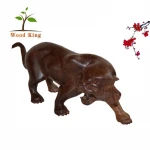 Home Office Animal Town House Furnishings Woodwork Mahogany Tiger Wood Carving Folk Craft Retro Home Decoration Items