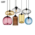 Hot American  retro decorative chandelier simple creative bar single head hanging lamp wholesale Edison bulb glass pendant light