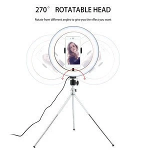 Hot Sale 10Inch Metal Stand Mobile Holder Cell Phone Clip Tiktok Flash Video Beauty Lamp Tripod Live Stream Led Ring Light