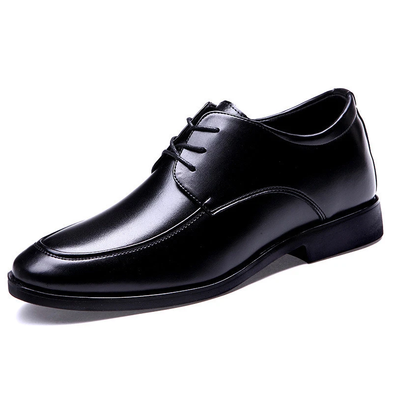 hot sale genuine leather men dress shoes  anti-slip rubber outsole elevator shoes  men height increasing shoes