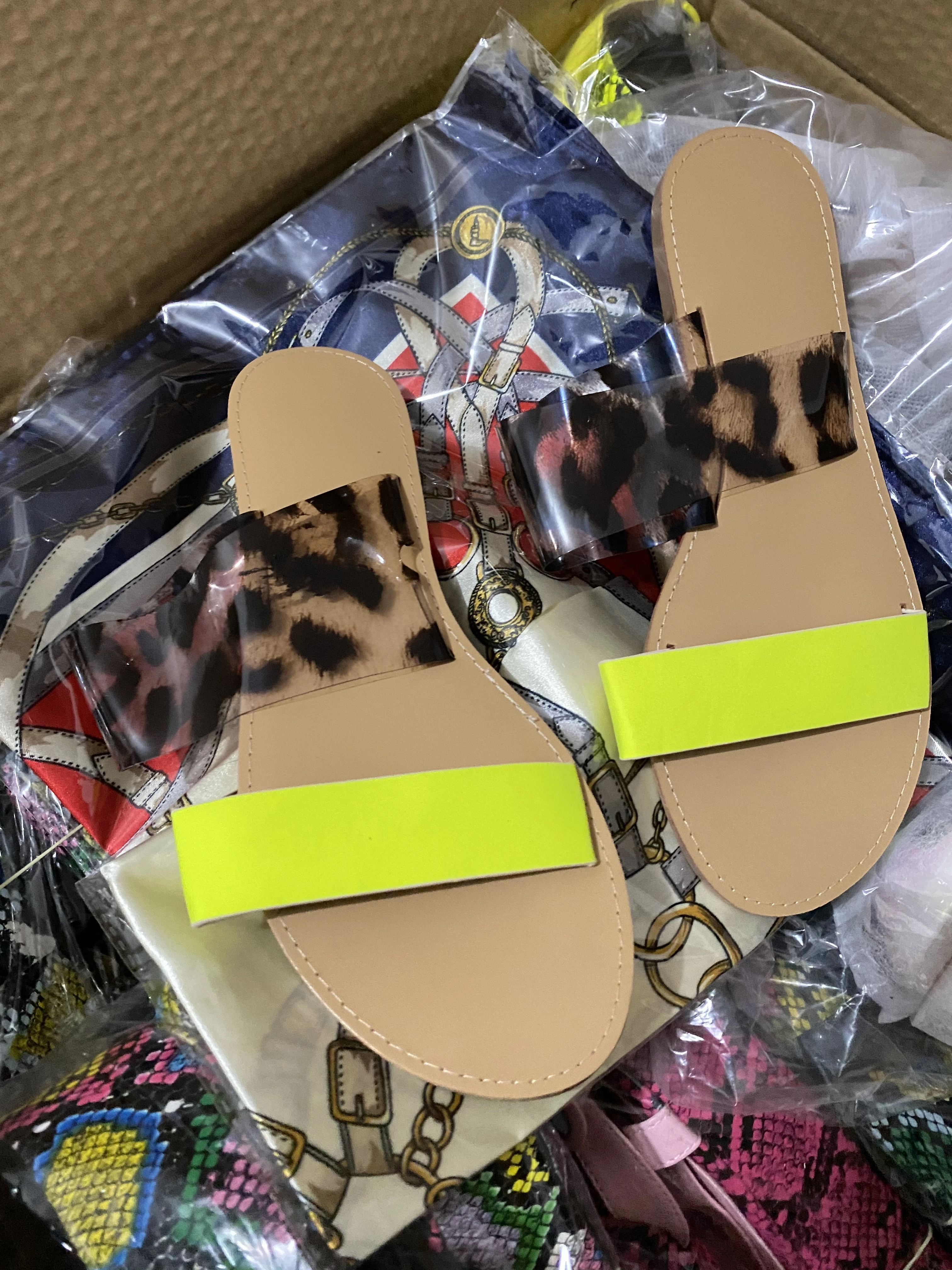 Hot sale women slide sandals neon custom ladies slippers and sandals