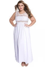 hot see through lace dress wholesale womens  plus size reign maxi dress prom xxl size with high slit design