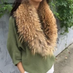 Hot Selling Fashion Luxury Style Women Real Raccoon Fur Collar for Hood Scarf