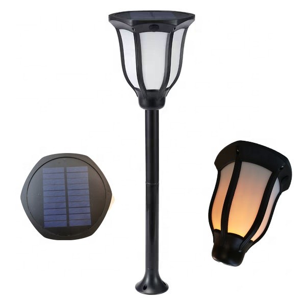 Hot Selling Landscape Lighting Outdoor Waterproof IP66 High Quality 2020 New Design Solar Powered LED Flame Yard Lawn Light
