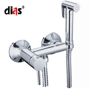 Hot Selling Sprayer kit Brass shattaf faucet with brass shattaf kit for hot &amp; cold water mix bathroom toilet