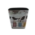 Hotel Room Round Single Layer Decorative Leather Waste Dust Bin