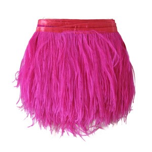 Hotsale Wholesale Feather Lace Ostrich Feather Fringe For Clothes Accessories Ostrich Feather Trim Bule