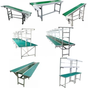 industrial Belt line Assembly Conveyor Green Flat PVC manufacturer customized production line