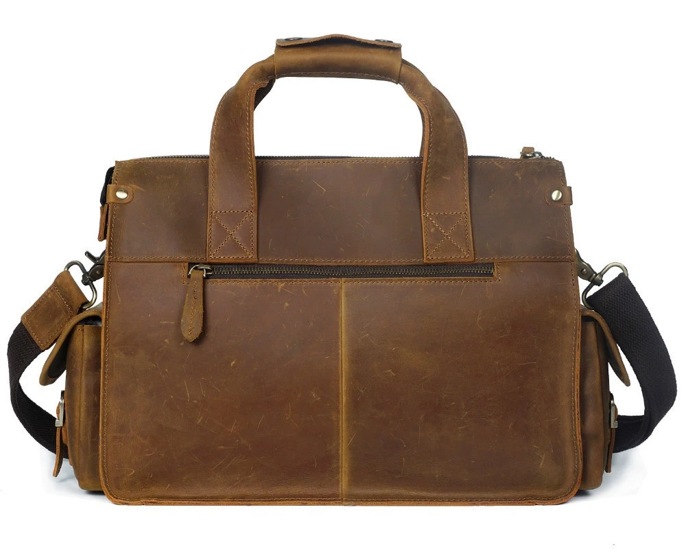 Italian designer brand classical cow leather laptop handbag genuine leather briefcase message bag for man