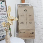 Jute 5 Pokects Hanging Wall Folder Organizer For Office