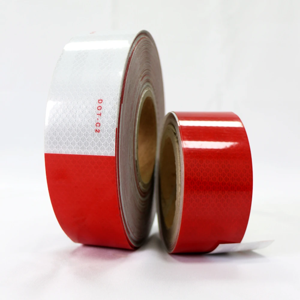 K025A High Reflectivity Truck Trailer Strong Self Adhesive DOT-C2 Red White Reflective Tape