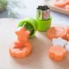 Kids friendly 9pcs 430 Stainless steel Fruit Vegetable Cutter with green pp lid