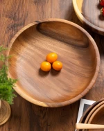 Kitchen Acacia Wood Salad Bowl Set With Servers Spoon Set