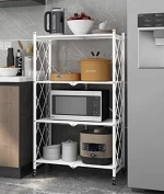 Kitchen and Bathroom Metal Rack Shelf Storage Rack Multifunctional Collapsible Storage Holder